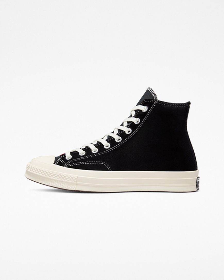 Men's Converse Chuck 70 Beyond Retro Velvet High Top Shoes Black / Red | AU 45693J